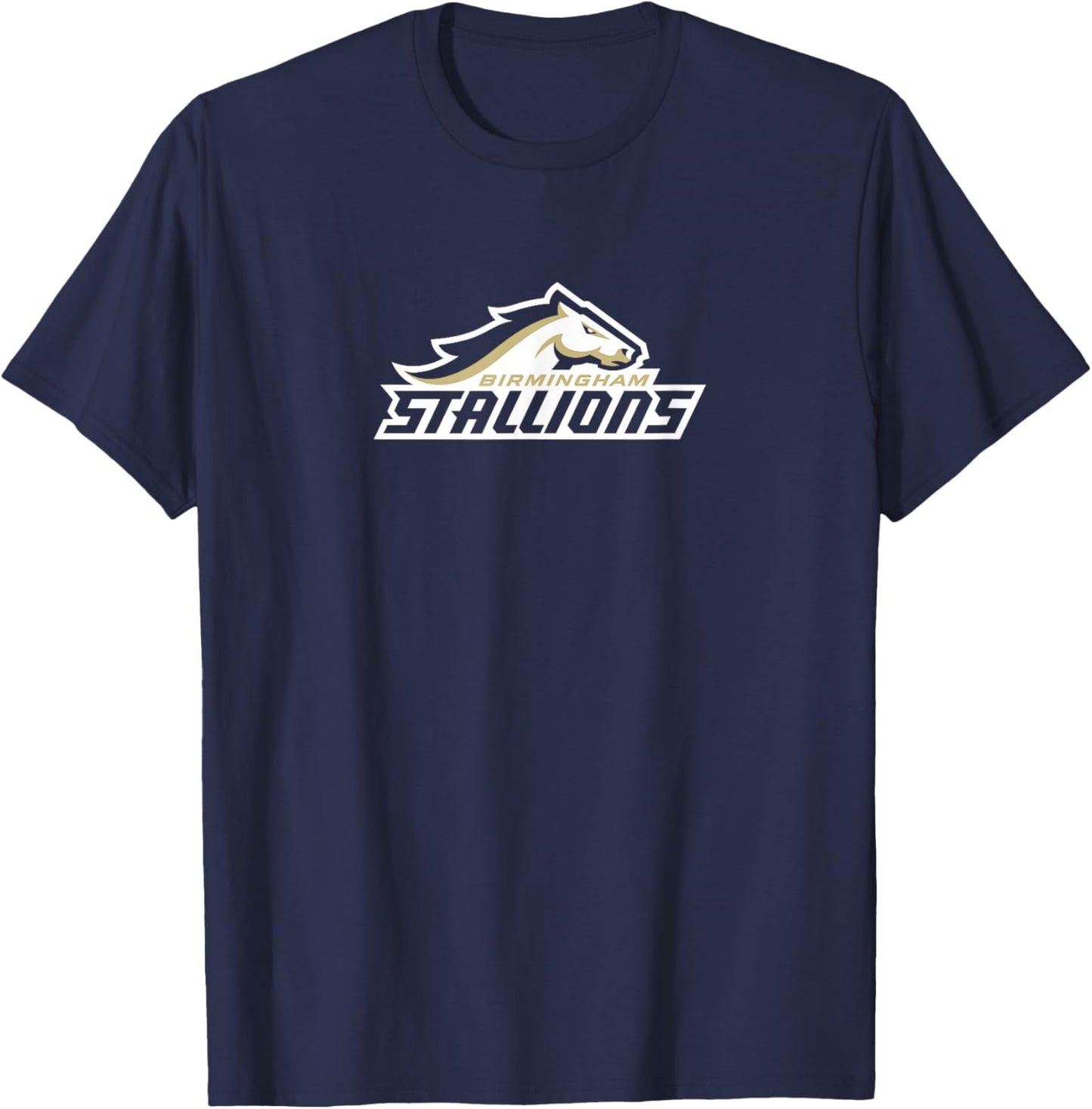 Birmingham Stallions - Lockup Logo - United Football League T-Shirt - T-Shirt | Navy