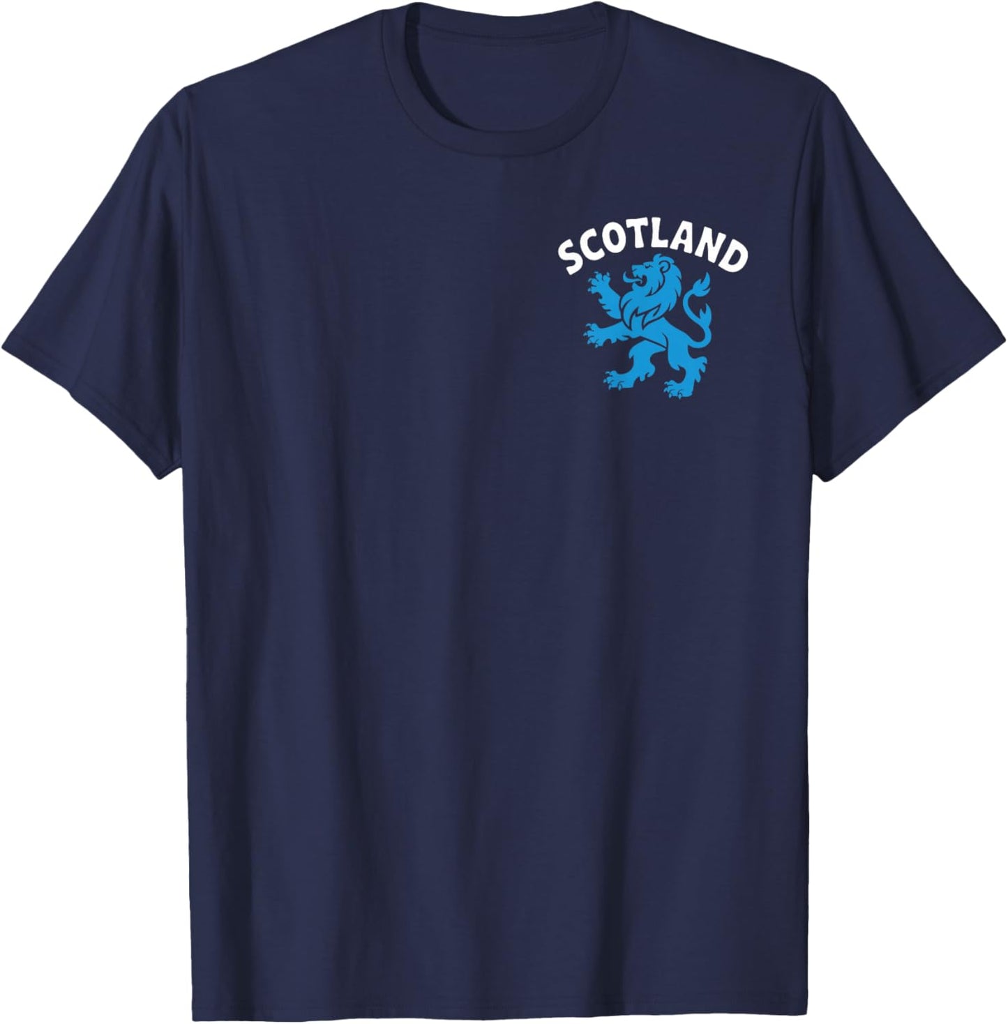 Scotland Flag Lion Left Chest Saltire Scottish Pride T-Shirt - T-Shirt | Navy