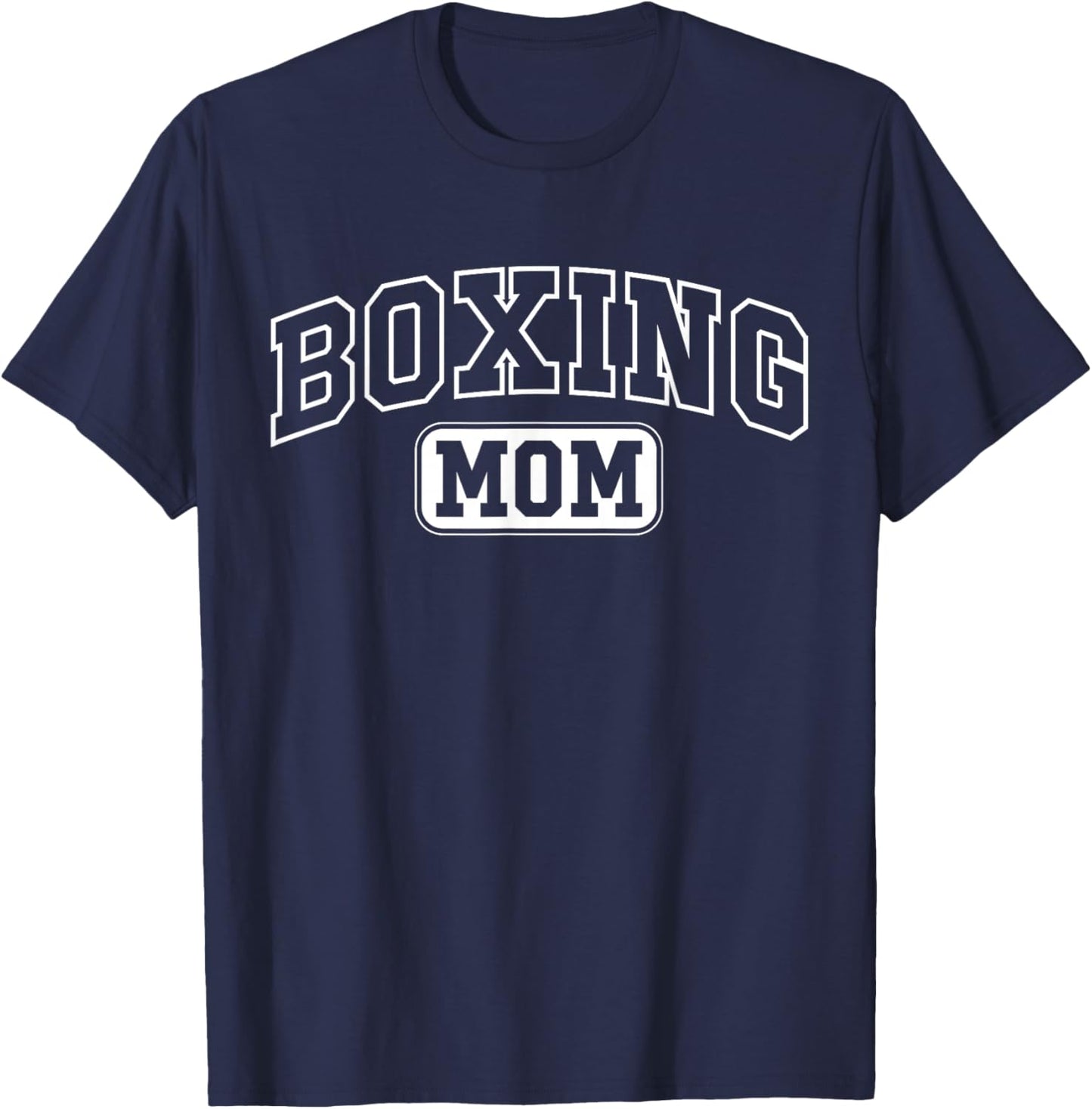 Boxing Mom Funny Athletic Lettering Mothers Day Mama Boxer T-Shirt - T-Shirt | Navy