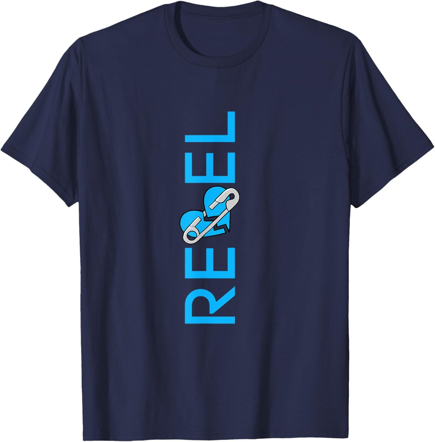 Blue Color Rebel Vertical Blue Graphic T-Shirt - T-Shirt | Navy