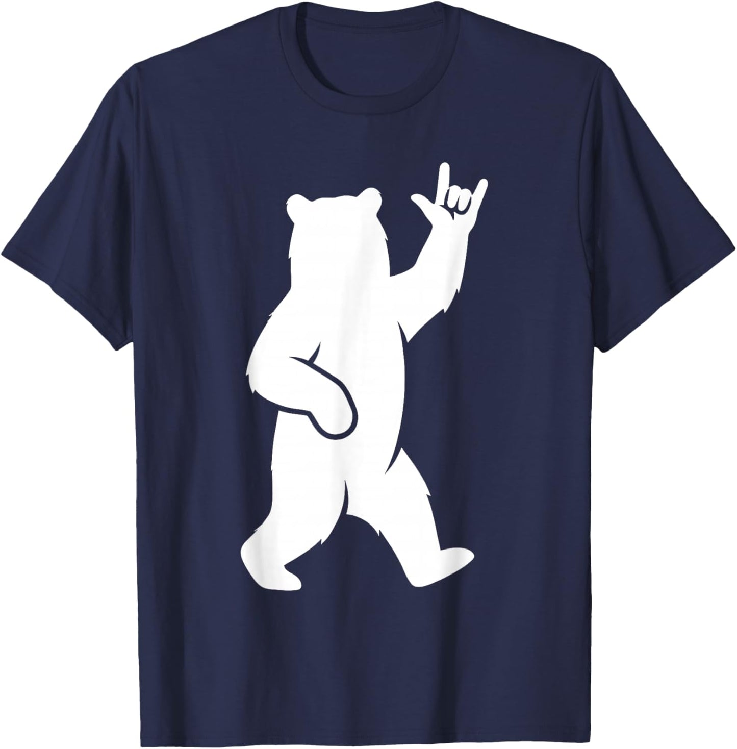 Bear I Love You Hand Sign Language Cute ASL Valentine's Day T-Shirt - T-Shirt | Navy