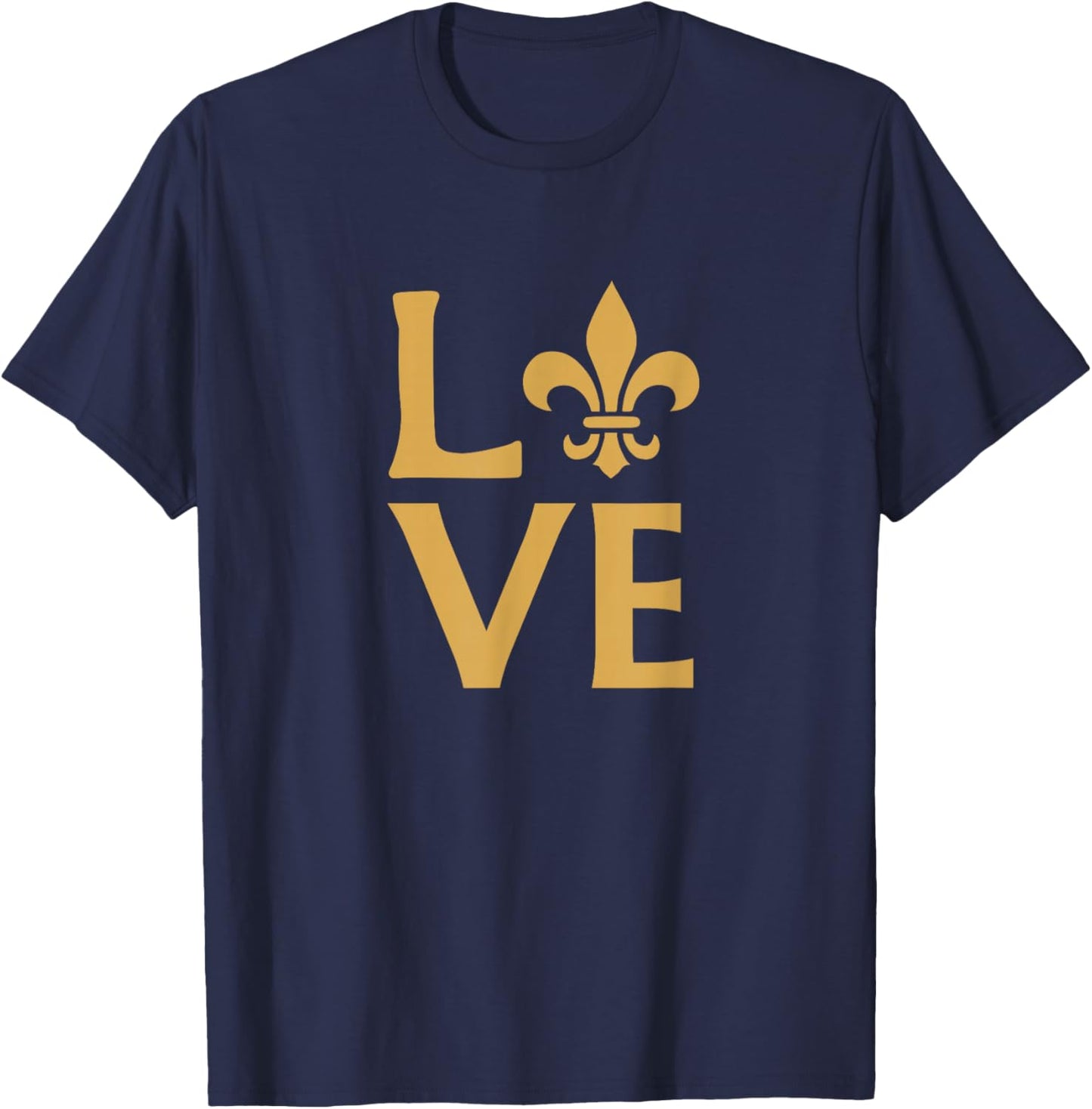 New Orleans Love Fleur-de-lis Graphic T-Shirt - T-Shirt | Navy