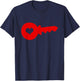Valentines Day Love Key Couple Matching Design T-Shirt - T-Shirt | Navy