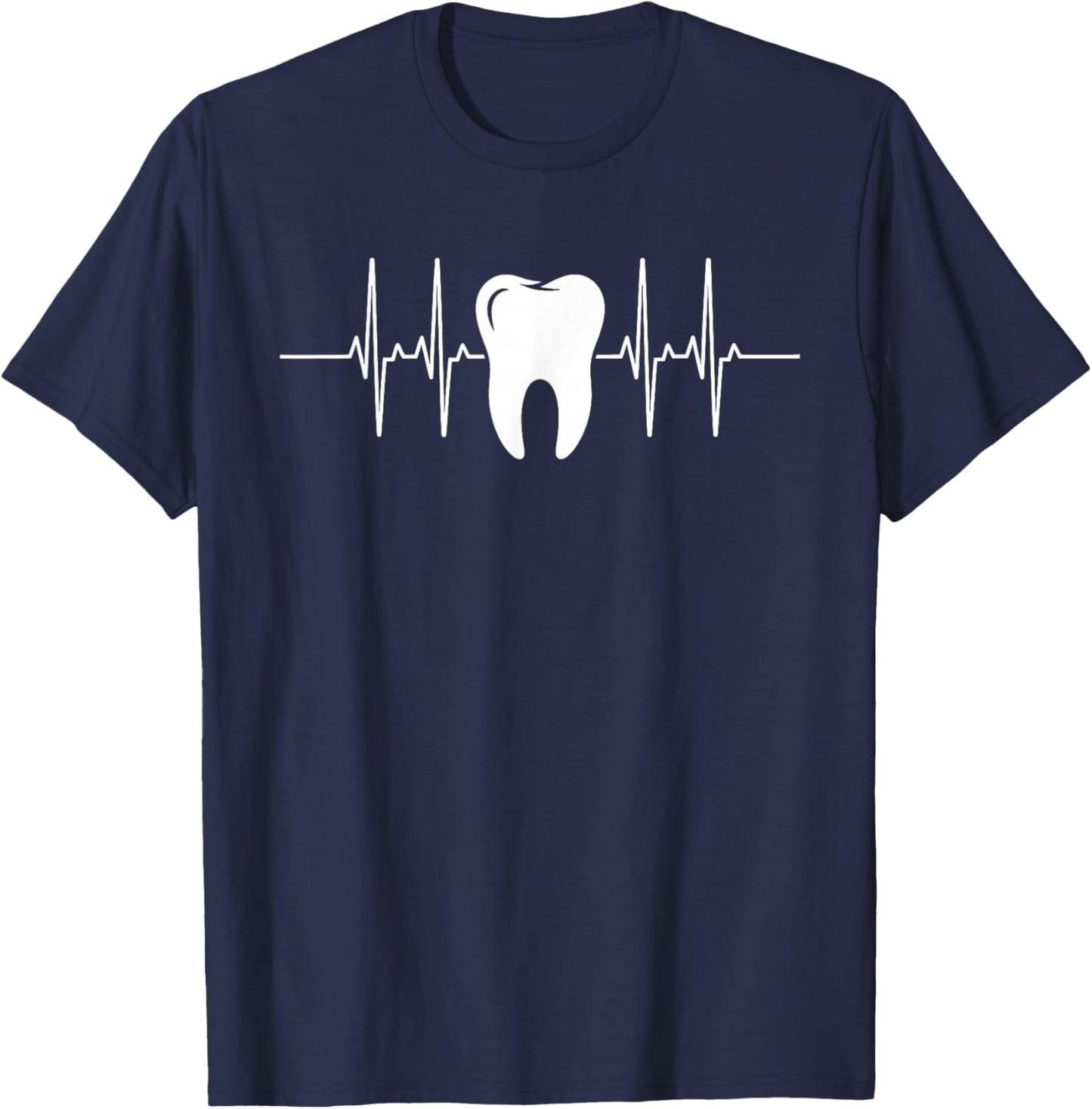 Tooth Heartbeat Dentist Dental Dental Assistant Hygienist T-Shirt - T-Shirt | Navy