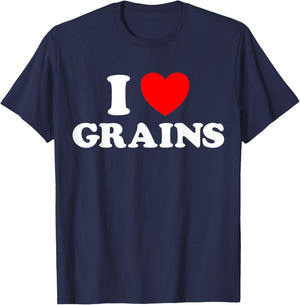 Grain Love Funny Cute Farm Food Diet Grass Seed Eat Wild Fan T-Shirt - T-Shirt | Navy