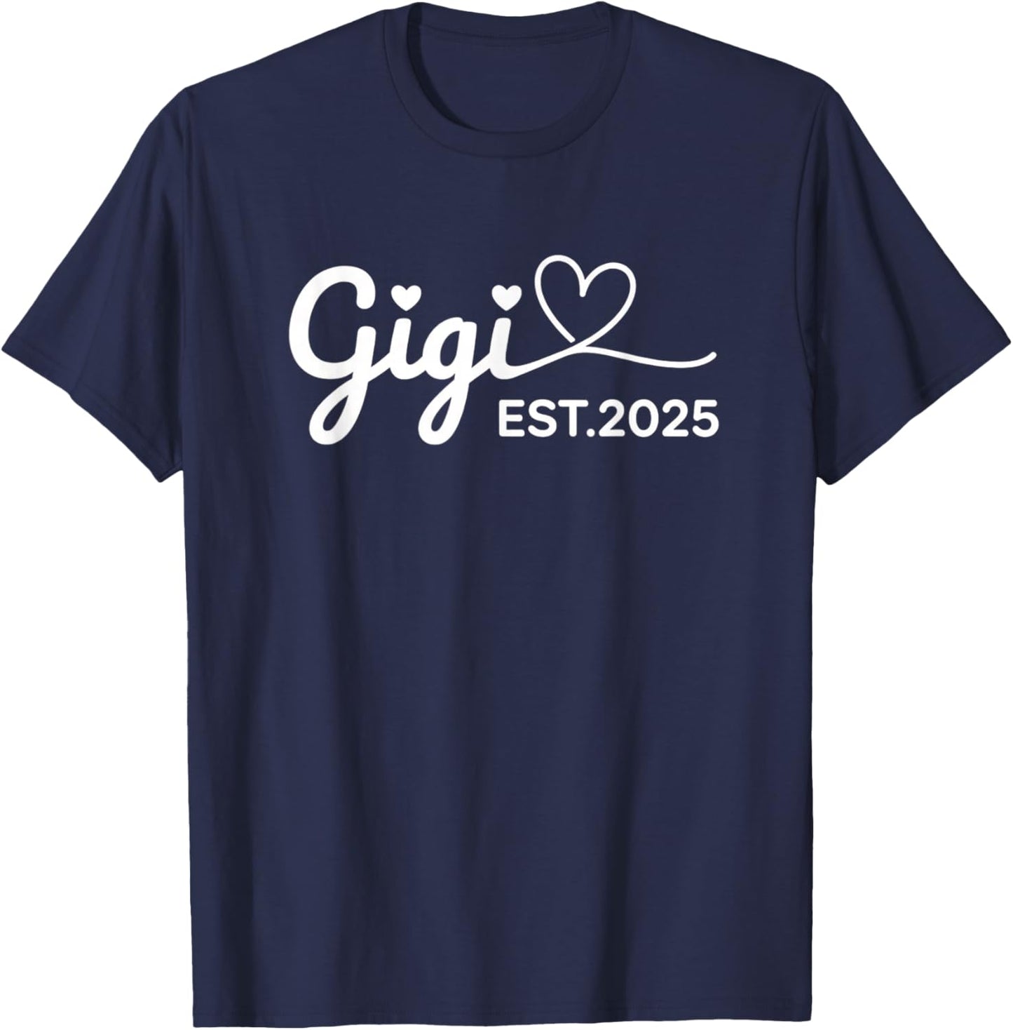Grandparent Gigi EST.2025 Announcement New Grandparent T-Shirt - T-Shirt | Navy