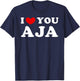 I Love You Aja, I Heart Aja T-Shirt - T-Shirt | Navy