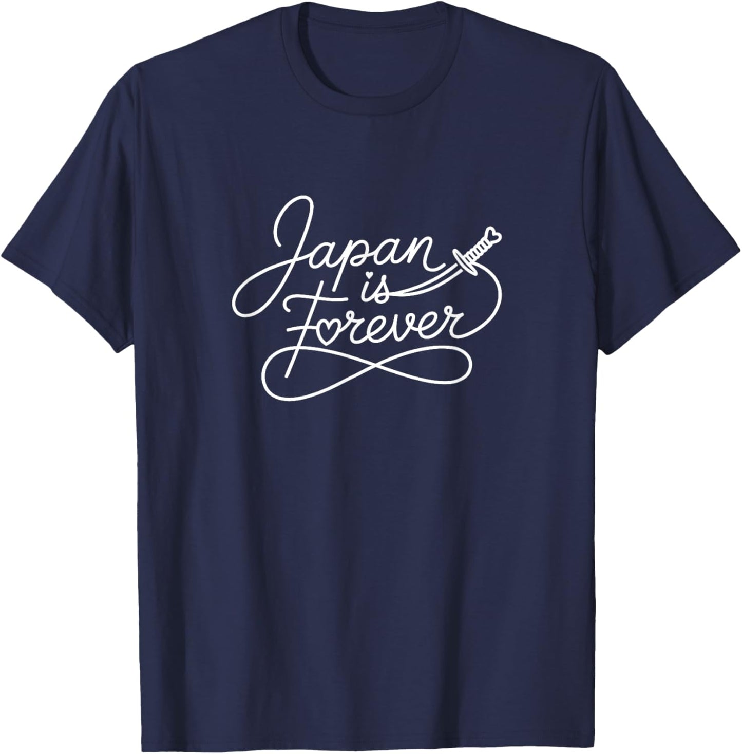 Japan is Forever - Japanese Patriotic Heart Line Art T-Shirt - T-Shirt | Navy