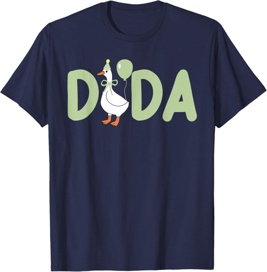 1st First Birthday One Silly Goose Dada Family Matching T-Shirt - T-Shirt | Navy