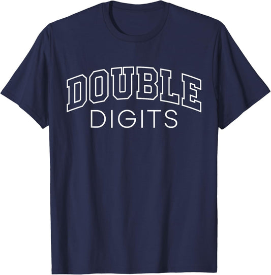 Double Digits Athletic Lettering 10th Birthday 10 Year Old T-Shirt - T-Shirt | Navy