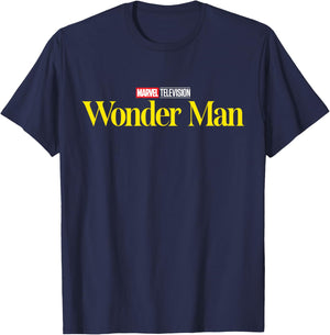 Marvel Television Wonder Man Official Disney+ Series Logo T-Shirt - T-Shirt | Navy