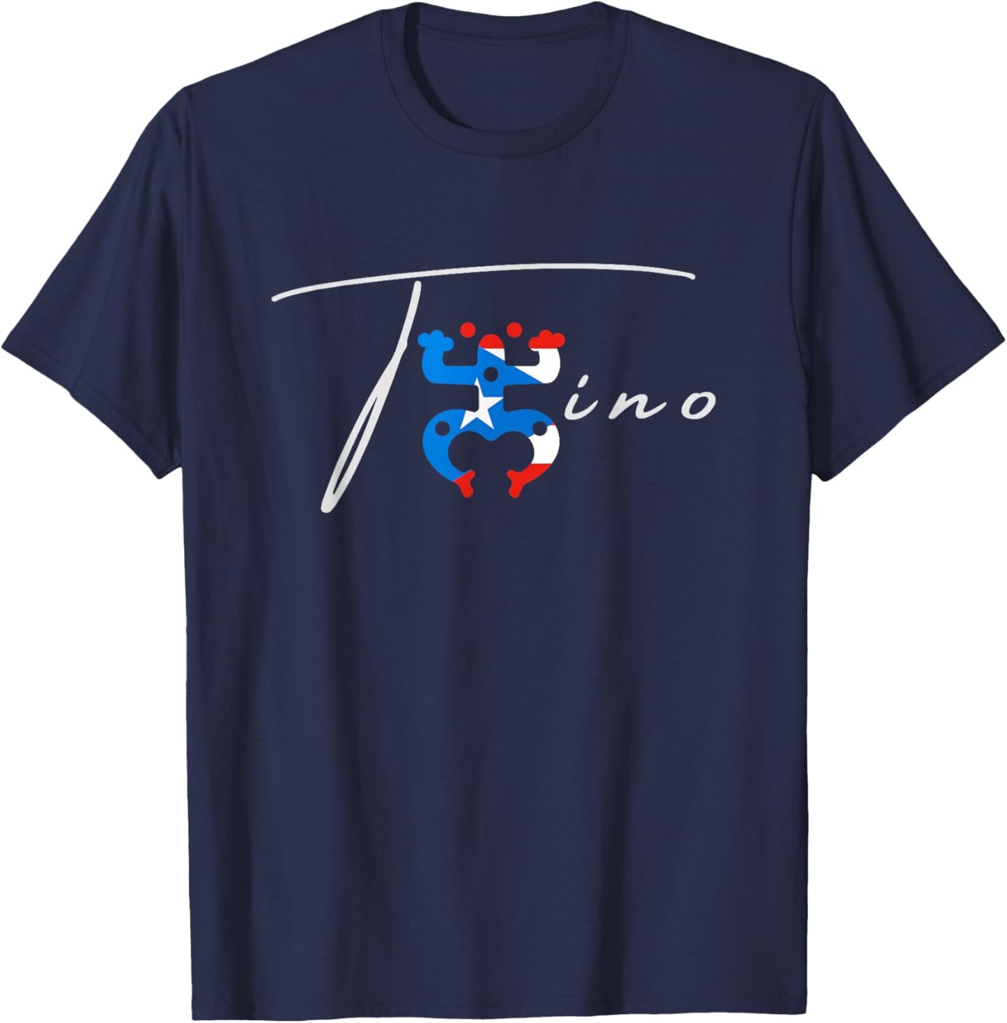 Funny Frog Coqui Puerto Rico Taino Hispanic Flag T-Shirt - T-Shirt | Navy
