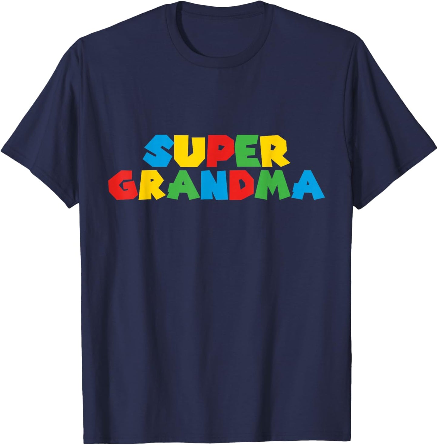Gamer Grandma : Super Grandmother Matching Grandpa Super T-Shirt - T-Shirt | Navy