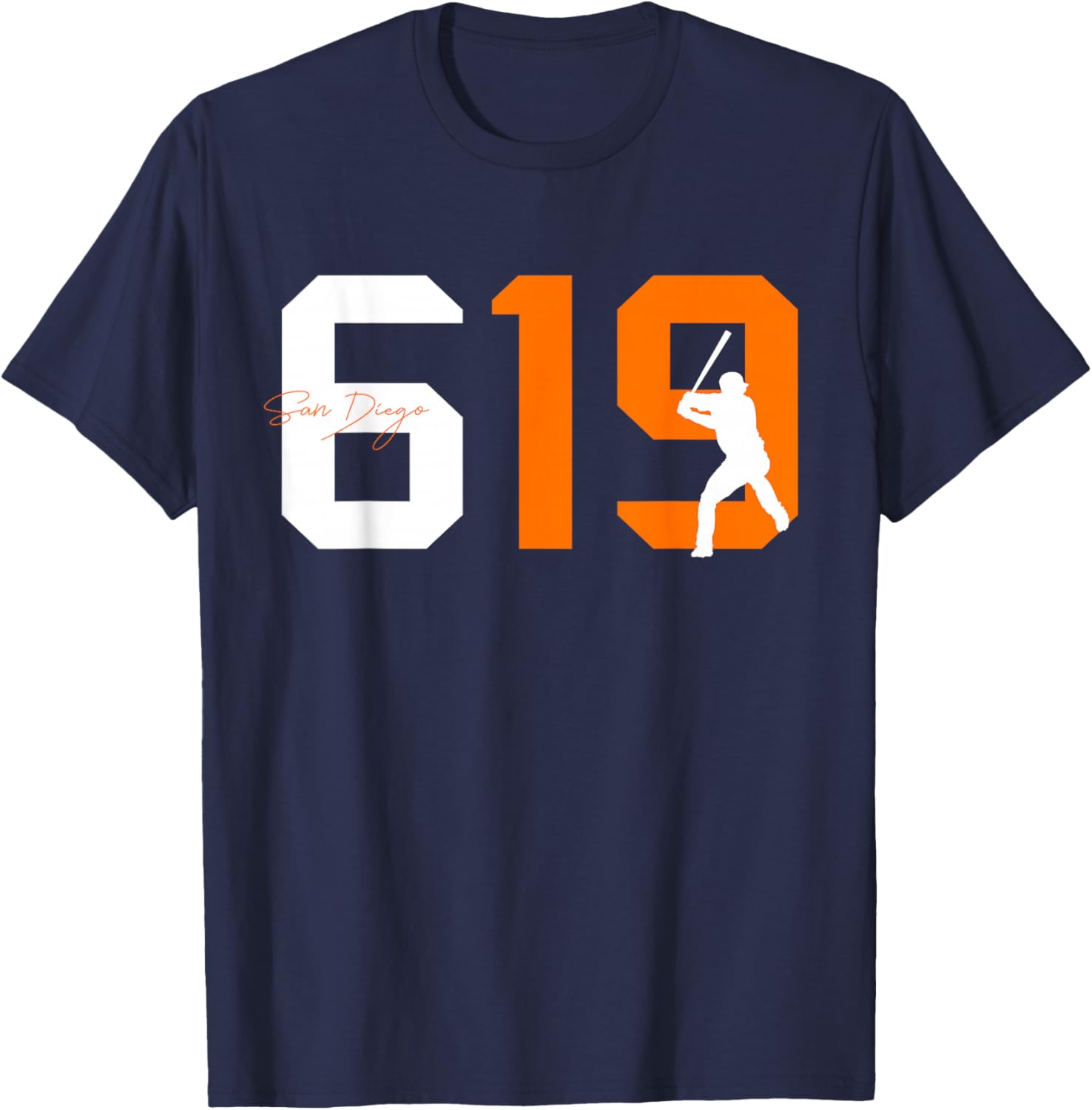 Retro San Diego 619 Vintage 90's Baseball Sports Style Lover T-Shirt - T-Shirt | Navy