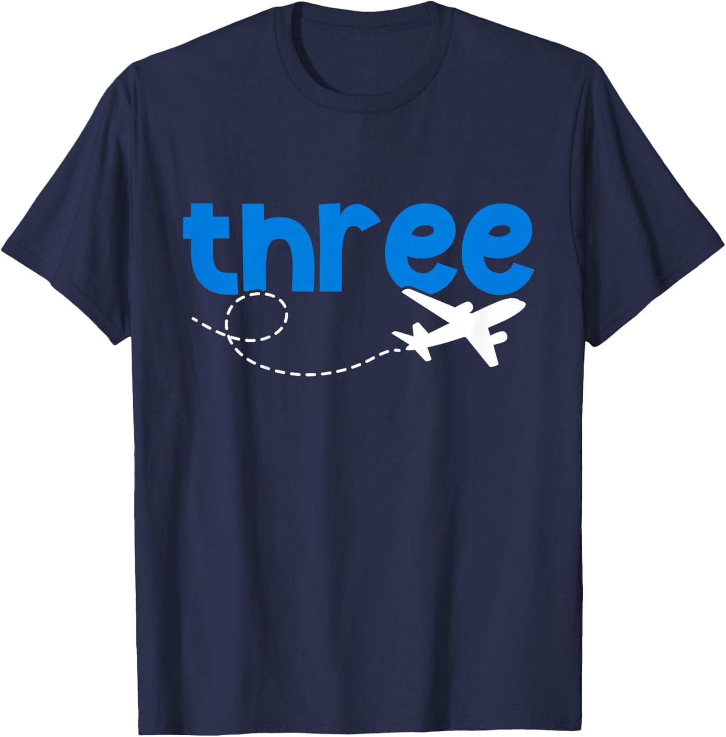 3rd Airplane Birthday Party Three Year Old Pilot Birthday T-Shirt - T-Shirt | Navy