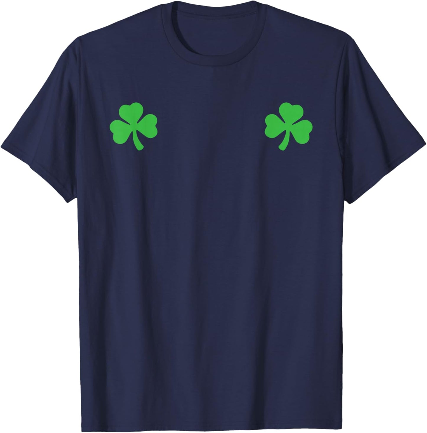 Shamrock Boobs Leaf Clover Saint Patrick's Paddys Day T-Shirt - T-Shirt | Navy