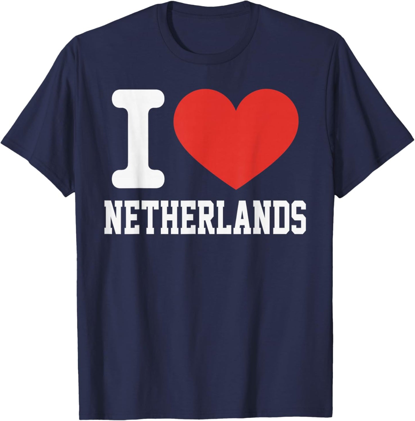 I Love Netherlands Heart Souvenir Lovers Pride Travel T-Shirt - T-Shirt | Navy