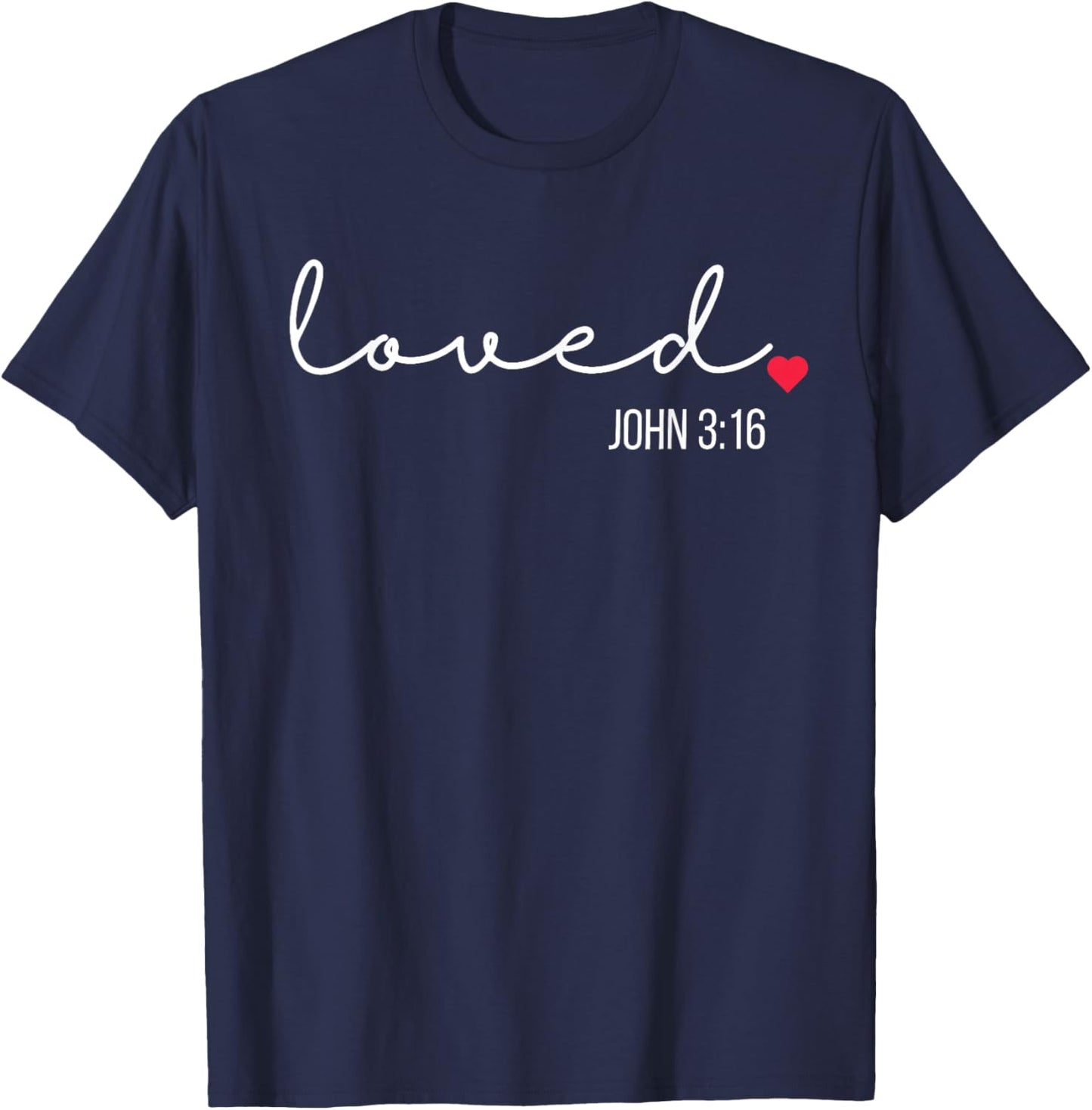 Love John 3:16 Valentine Coquette Bow Christian Women Girl T-Shirt - T-Shirt | Navy