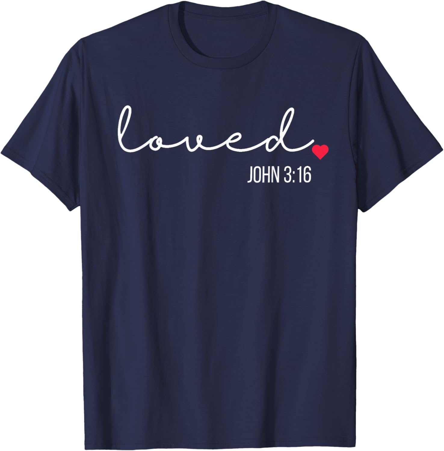 Love John 3:16 Valentine Coquette Bow Christian Women Girl T-Shirt - T-Shirt | Navy
