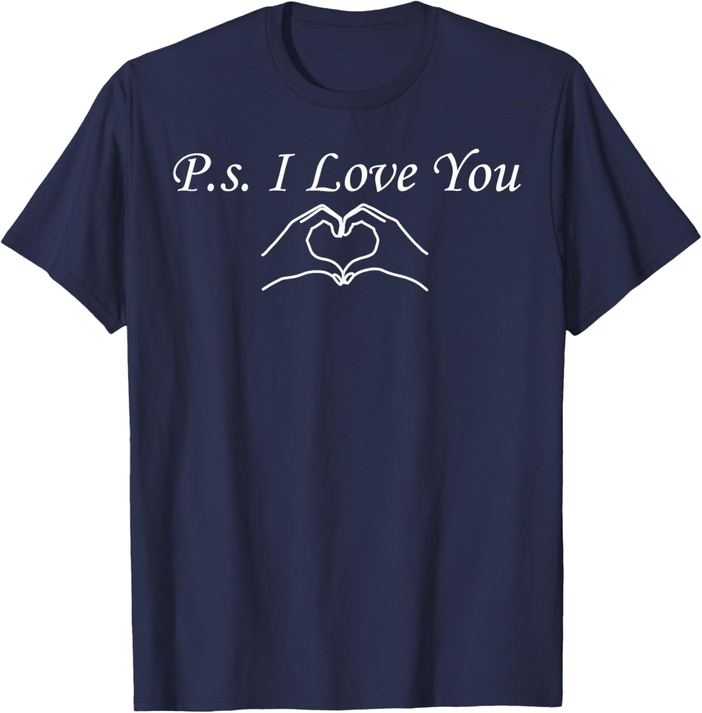 PS I Love You Day Valentine's Day Purple Heart T-Shirt - T-Shirt | Navy