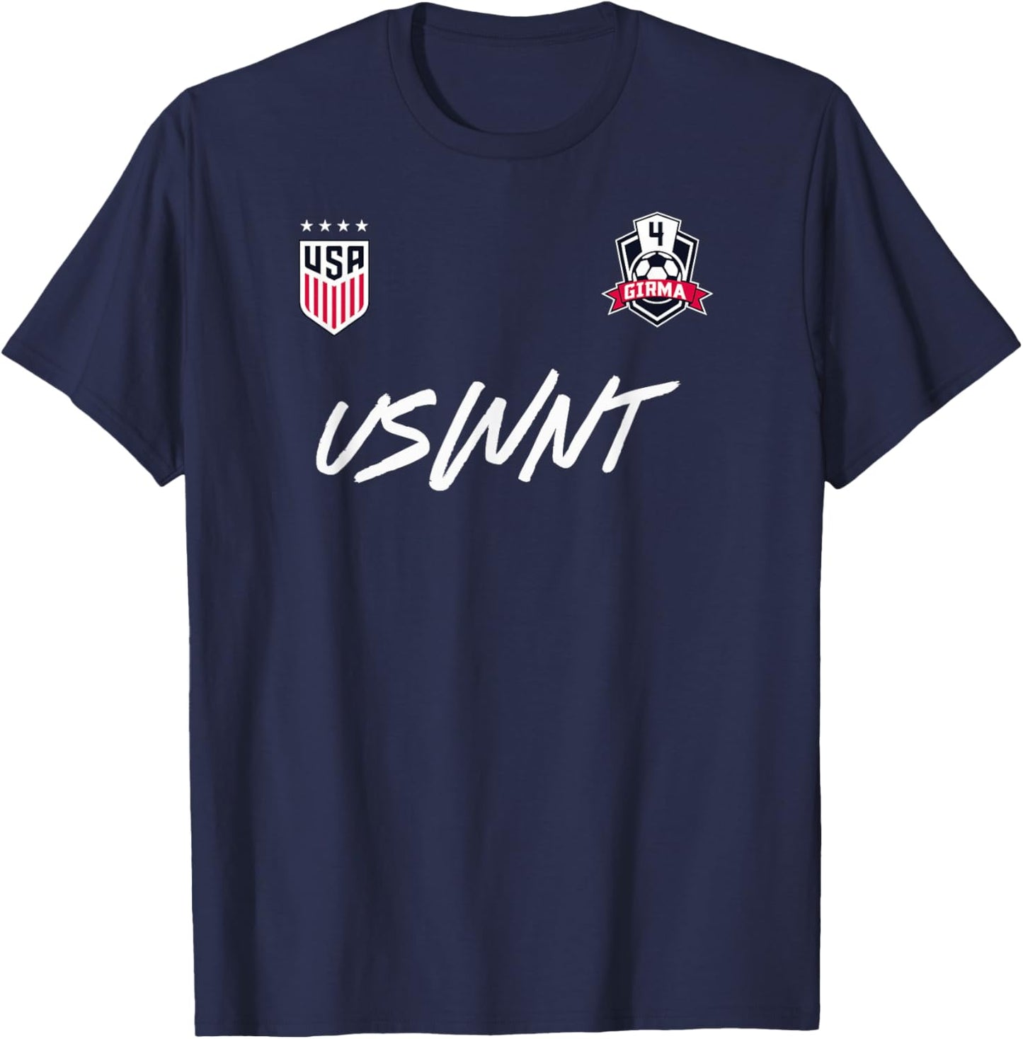 Naomi Girma 12 Navy USWNT Officially Licensed T-Shirt - T-Shirt | Navy