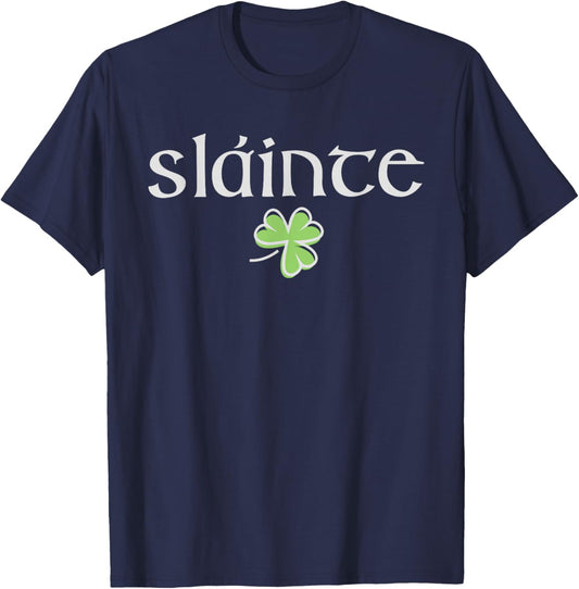 Slainte St Patricks Day Lucky Shamrock Women Kids T-Shirt - T-Shirt | Navy