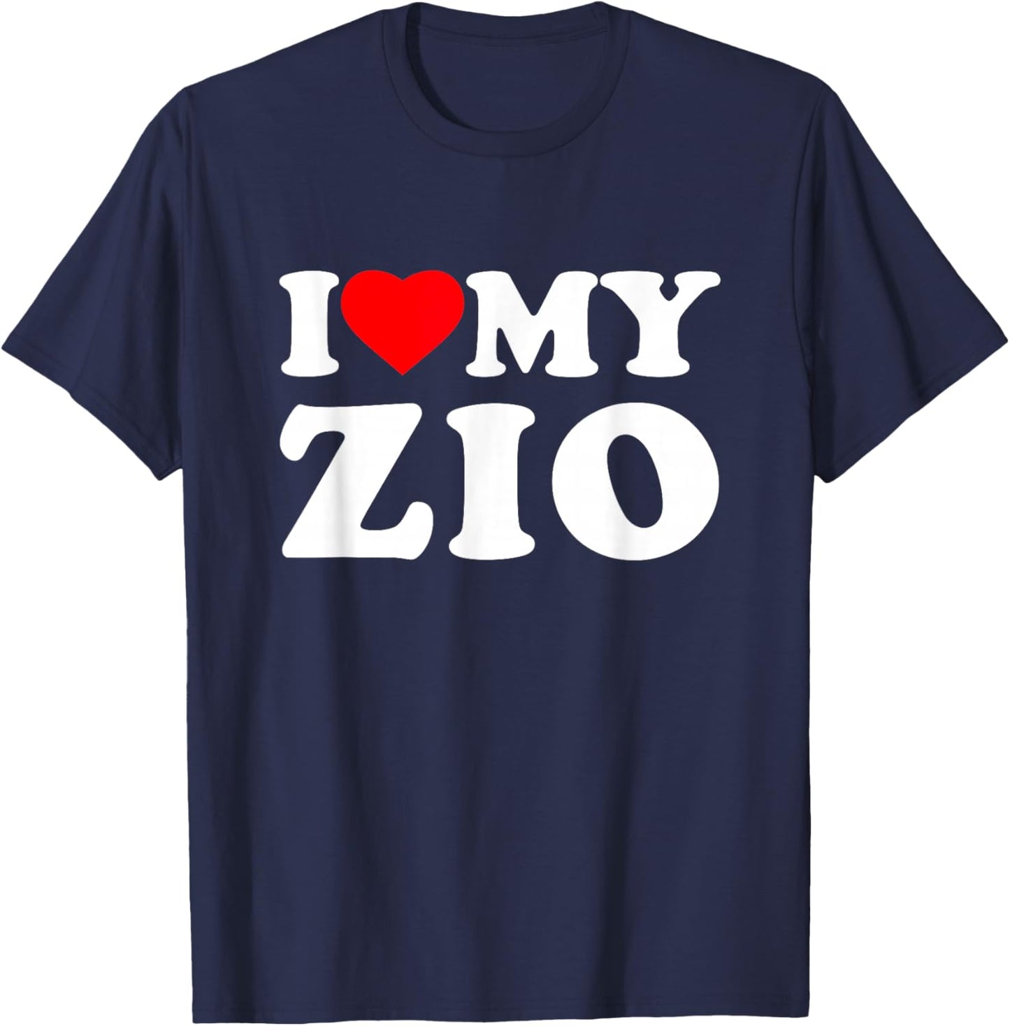 I Love My Zio Heart Family Grandpa T-Shirt - T-Shirt | Navy
