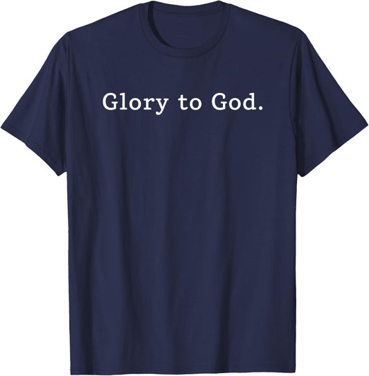 Christian Glory to God Minimal Praise Faith Design T-Shirt - T-Shirt | Navy