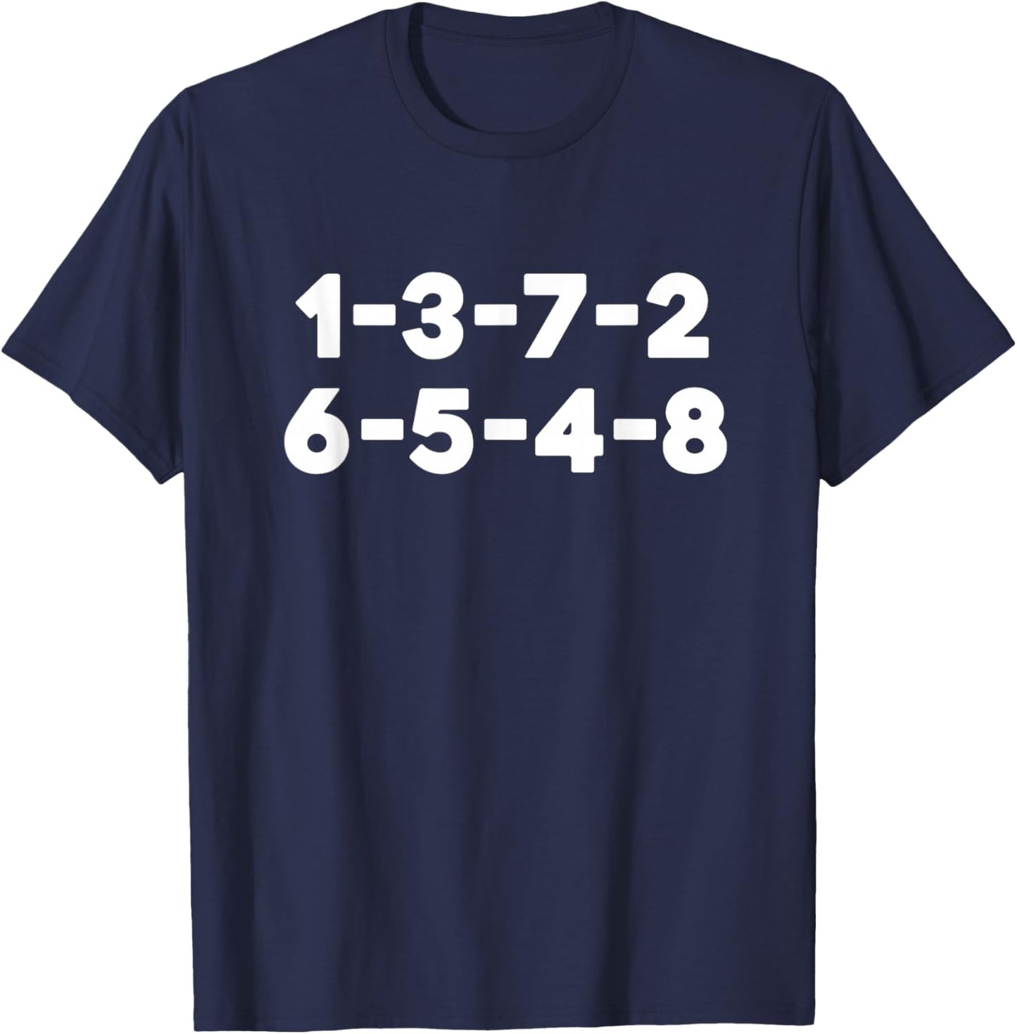 1-3-7-2-6-5-4-8 T-Shirt - T-Shirt | Navy