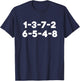 1-3-7-2-6-5-4-8 T-Shirt - T-Shirt | Navy