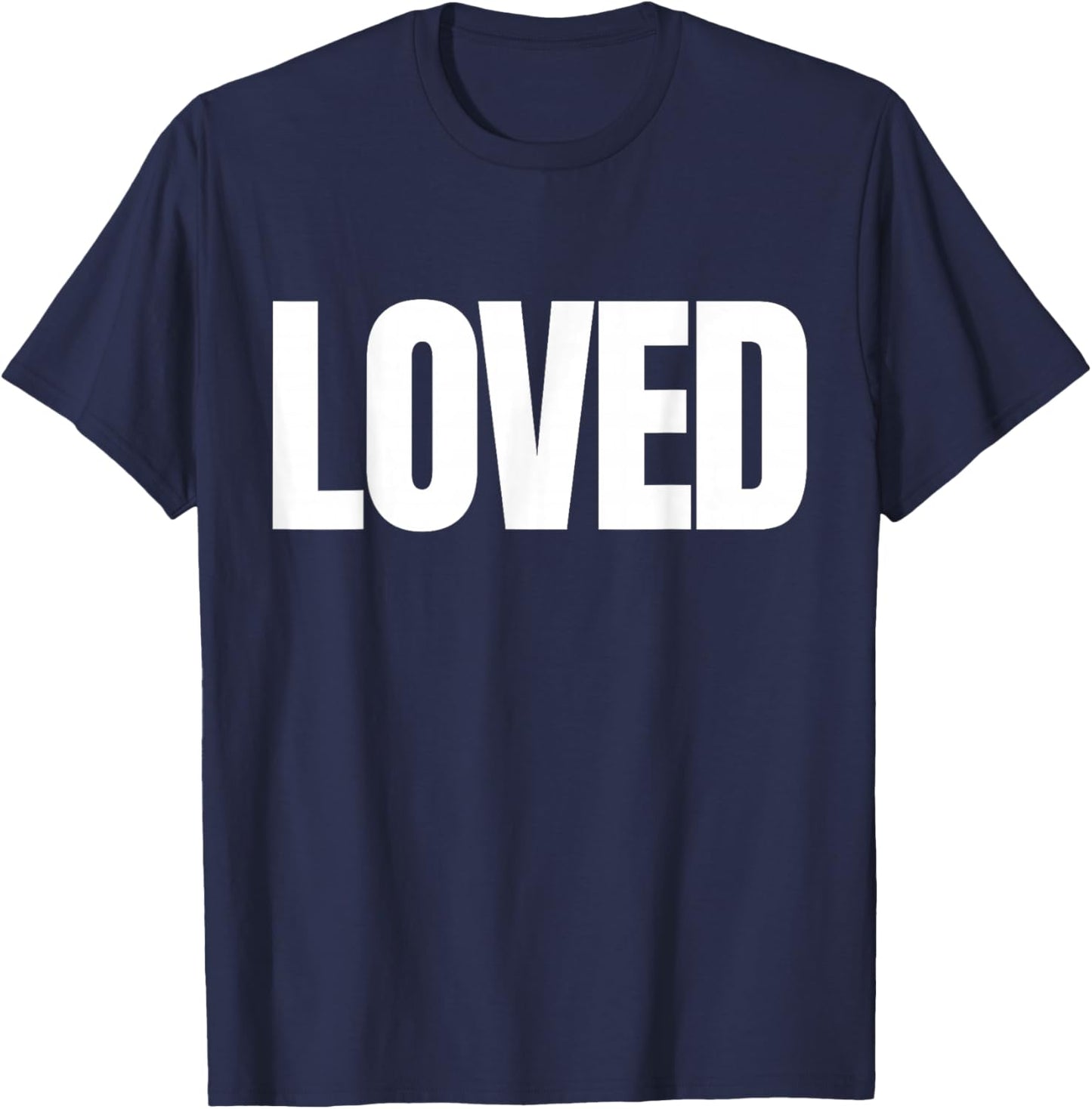 Loved in Huge Letters T-Shirt - T-Shirt | Navy