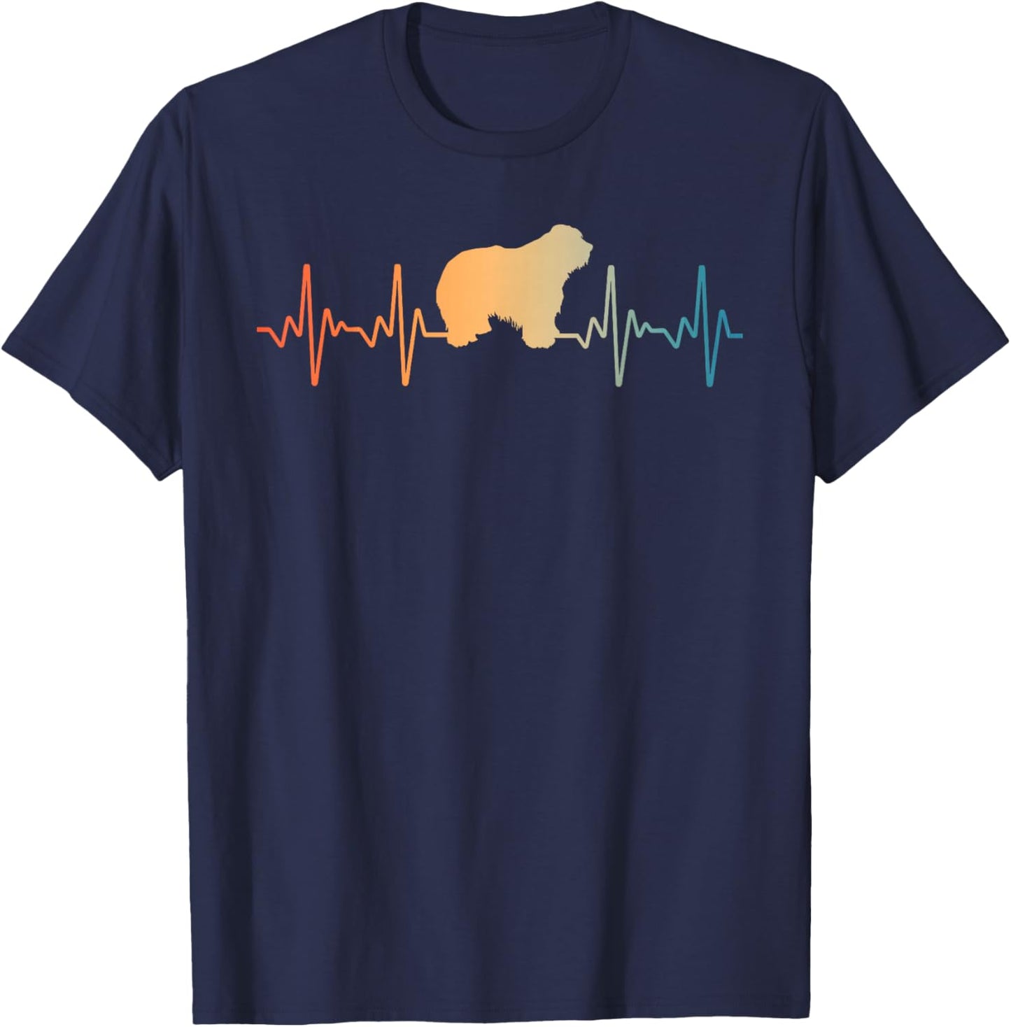 Cool Old English Sheepdog Art Women Sheepdog Lovers T-Shirt - T-Shirt | Navy