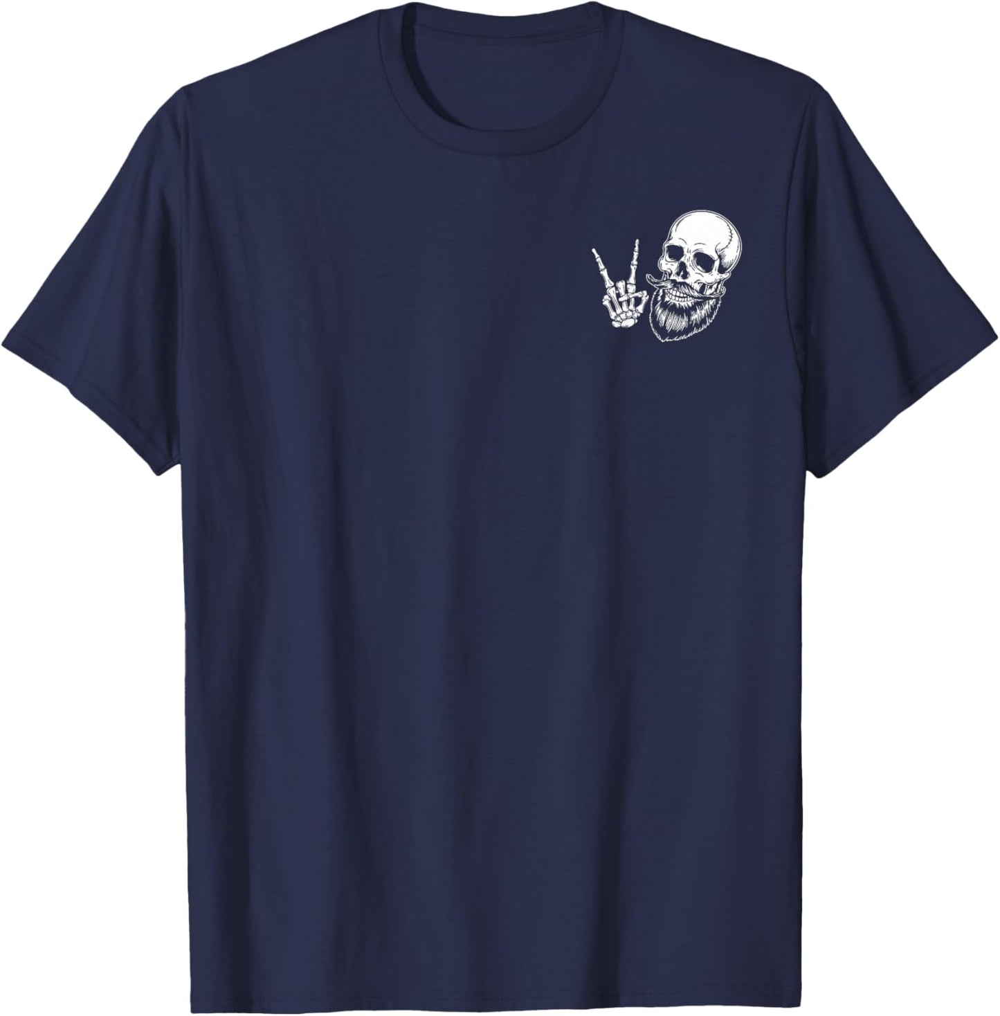 Funny Father's Day Skull Dads with Beards are Better 2 Sided T-Shirt - T-Shirt | Navy