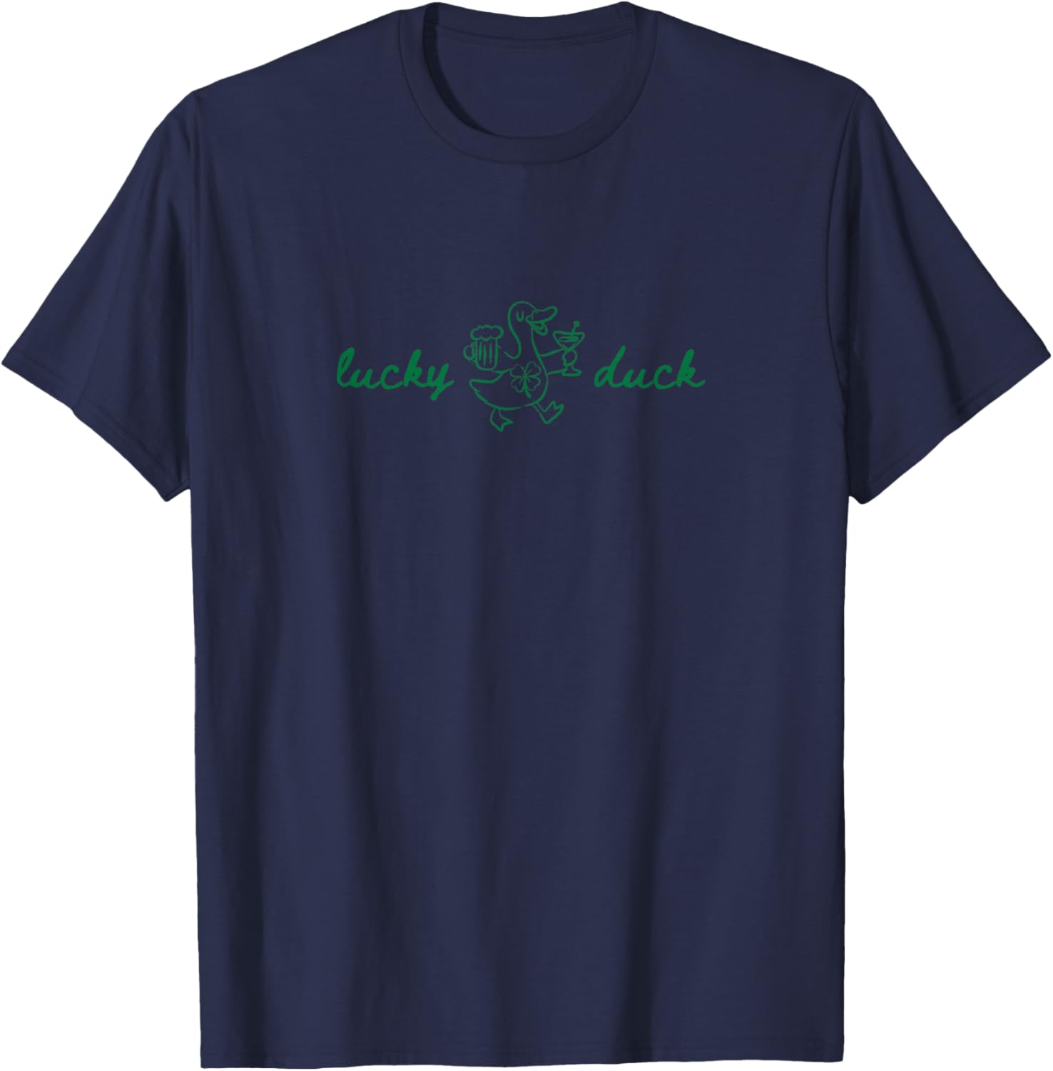 Lucky Duck St Paddys Day Goose St Patricks Day T-Shirt - T-Shirt | Navy