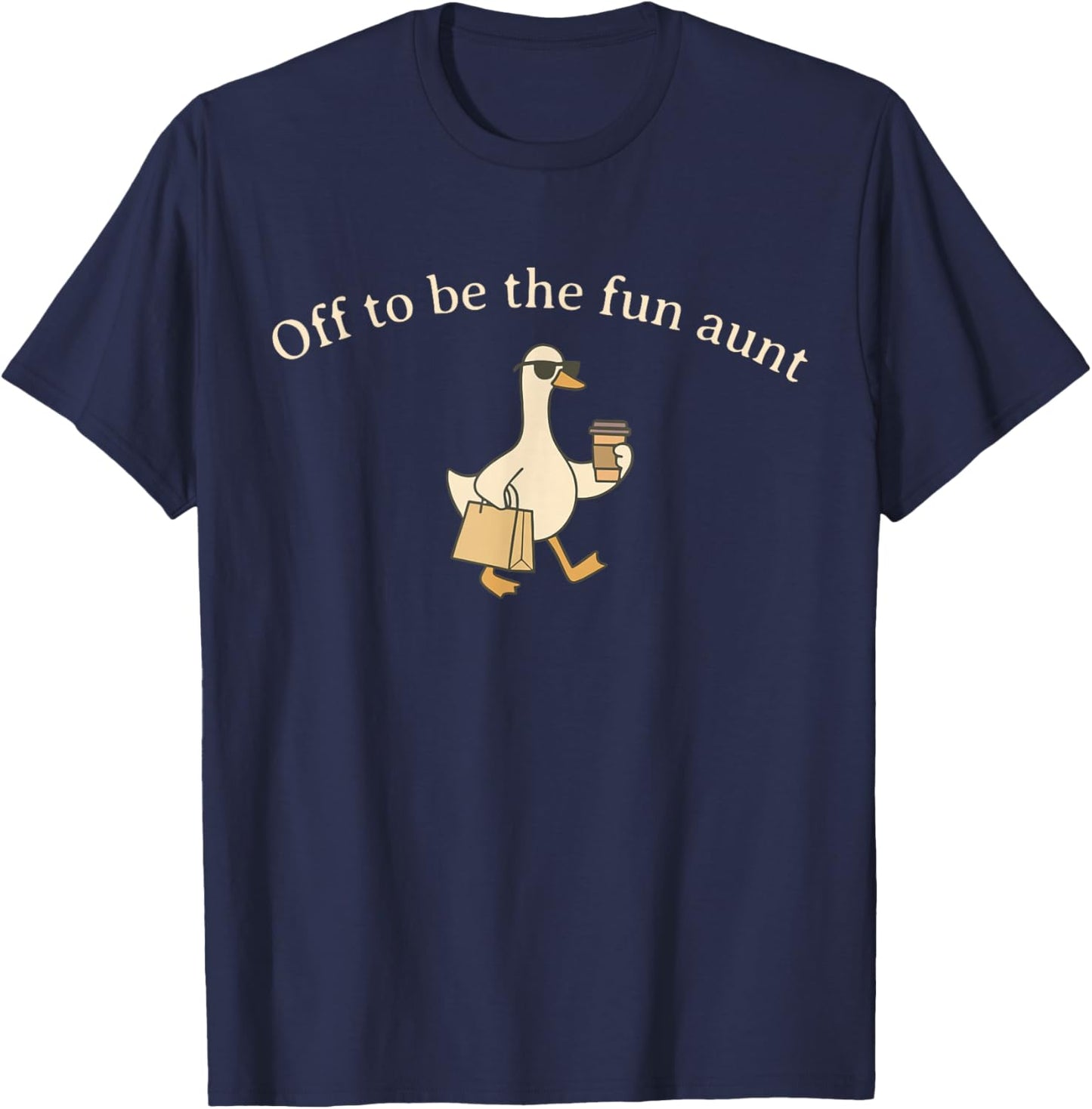 Off to Be The Fun Aunt Silly Goose Pregnancy Announcement T-Shirt - T-Shirt | Navy