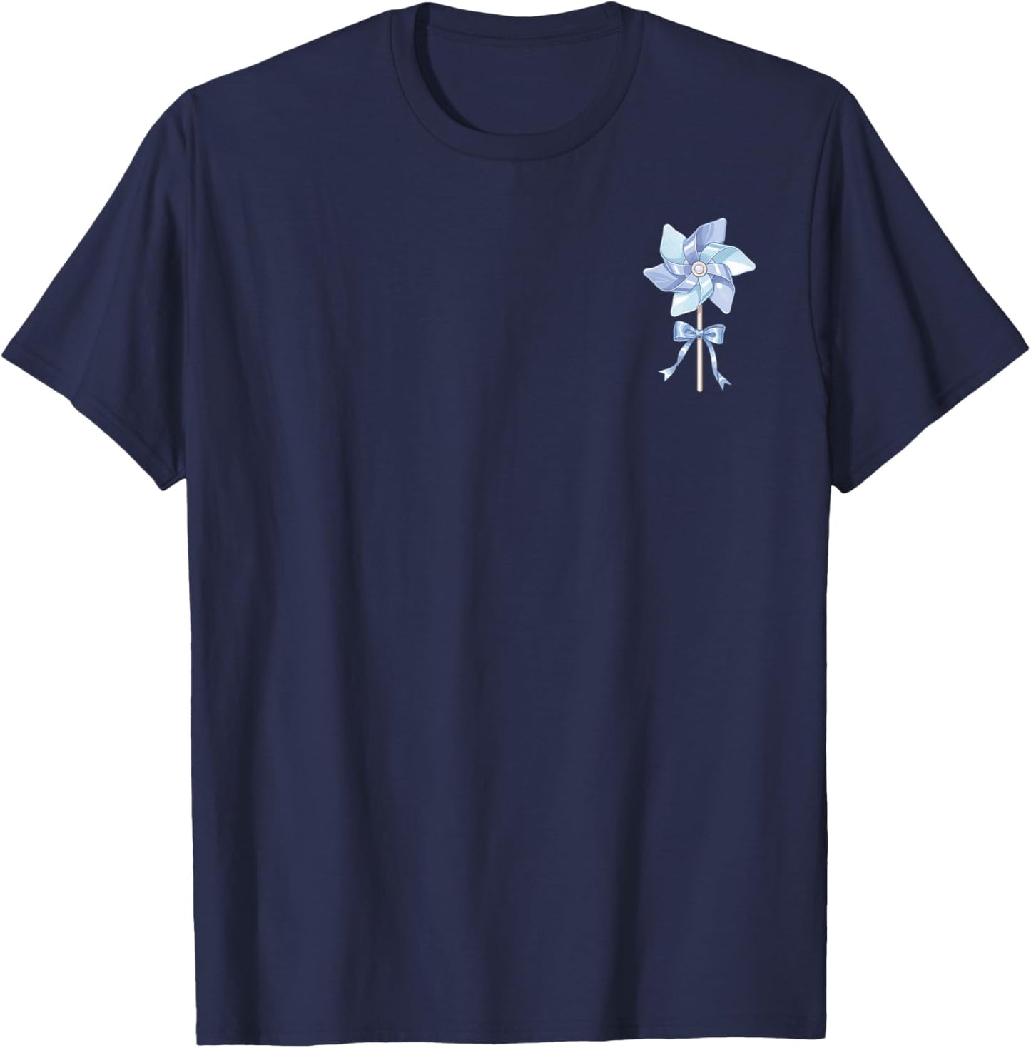 Blue Pinwheel Pocket Child Abuse Awareness Prevention Month T-Shirt - T-Shirt | Navy