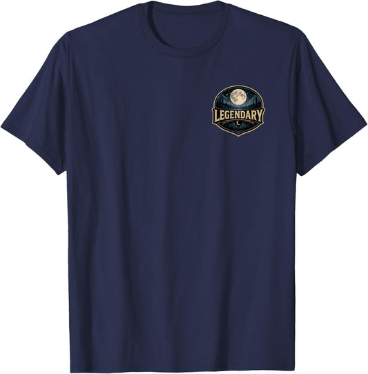 Sasquatch Moonlit Forest Legendary Creature Design T-Shirt - T-Shirt | Navy
