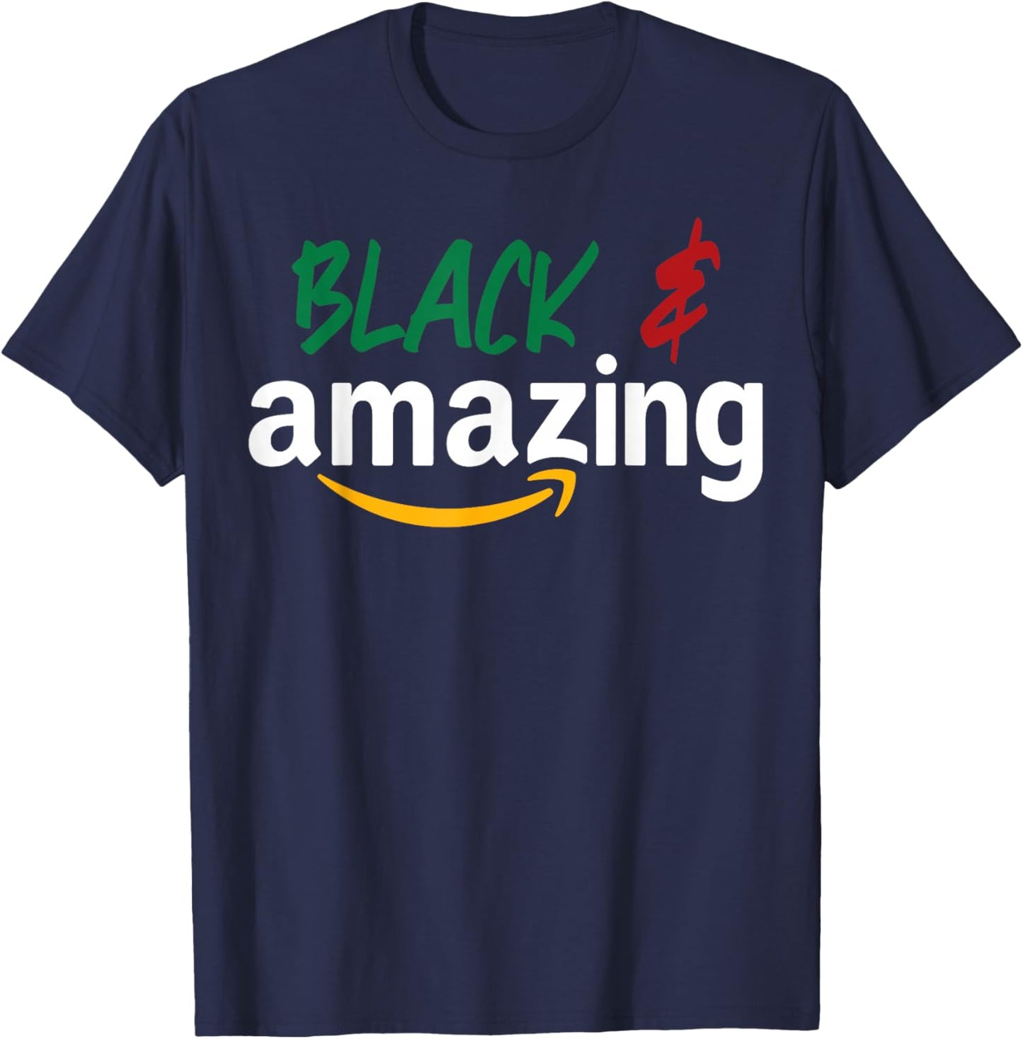 Black and Amazing Melanin Black History Month T-Shirt - T-Shirt | Navy