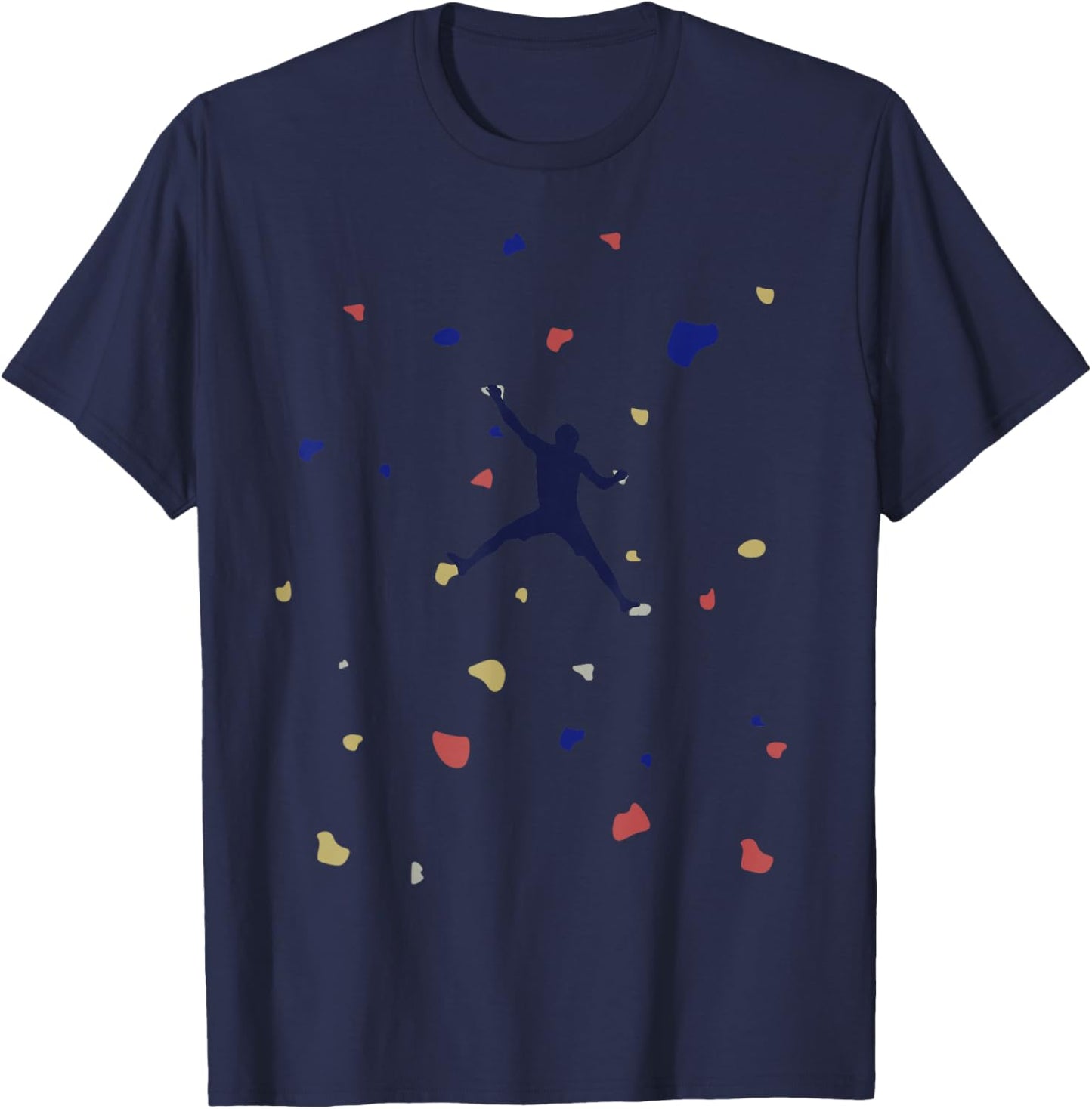Climbing Rock Climber Bouldering Climb Wall T-Shirt - T-Shirt | Navy