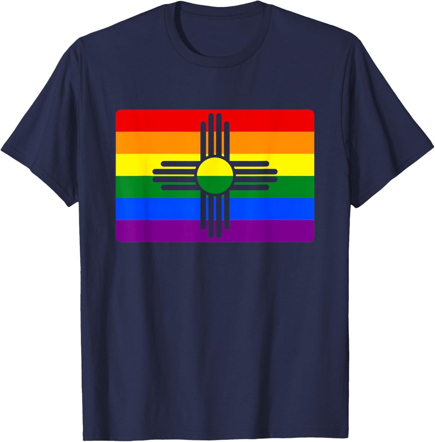 Gay New Mexico Pride Flag LGBTQ NM T-Shirt - T-Shirt | Navy