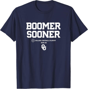 Oklahoma Sooners College Football Playoff Boomer Sooner Text T-Shirt - T-Shirt | Navy