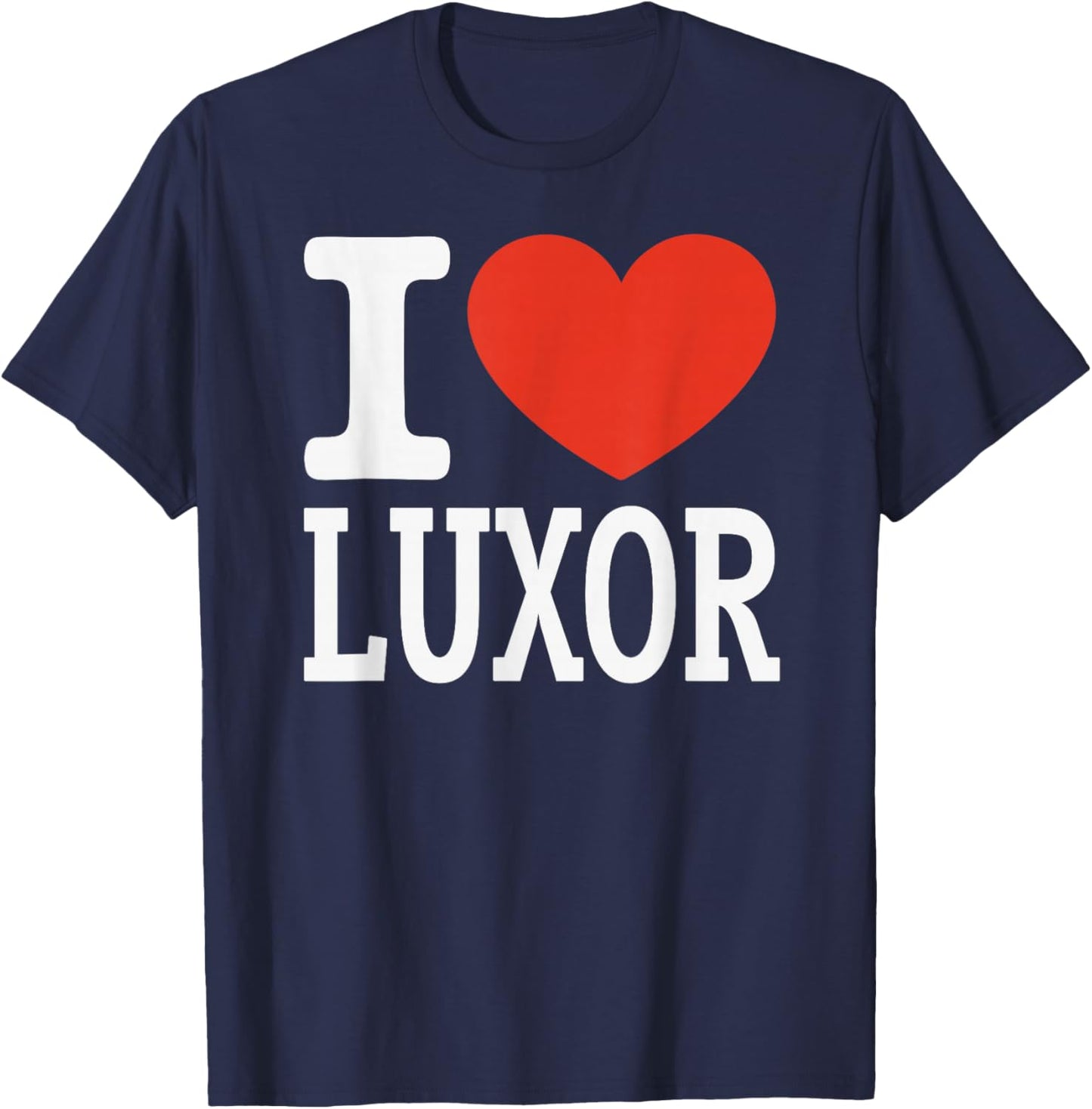 I Love Luxor City Heart Graphic Souvenir Travel T-Shirt - T-Shirt | Navy