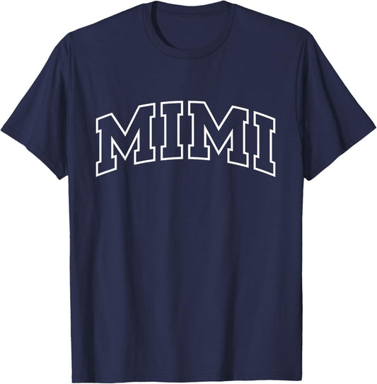 Mimi Funny Athletic Lettering Mother's Day Grandma T-Shirt - T-Shirt | Navy