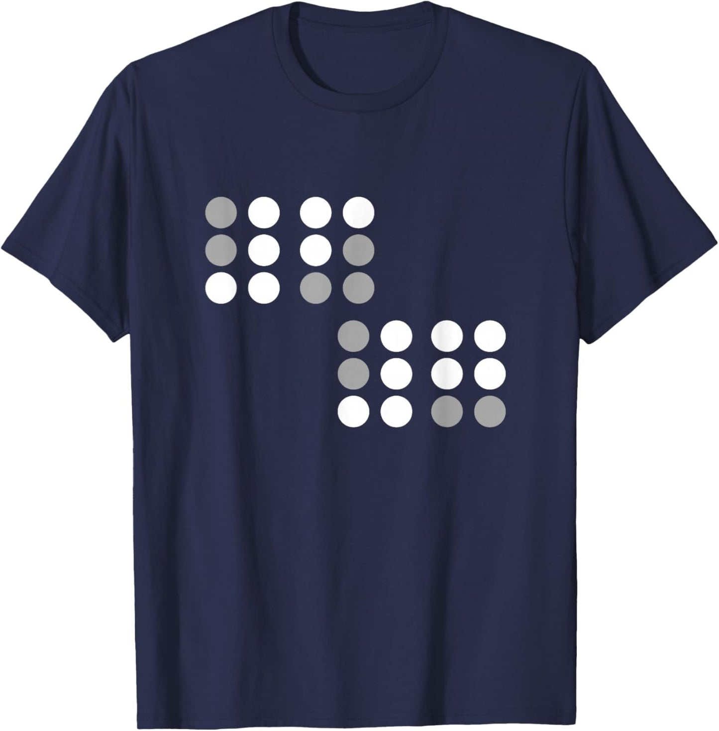 Funny Six Seven 6 7 Meme Unique Design 6 7 in Braille T-Shirt - T-Shirt | Navy