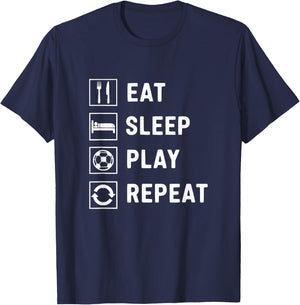 Eat Sleep Play Repeat T-Shirt - T-Shirt | Navy
