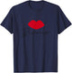 Bisous Lips – French Chic Casual Graphic T-Shirt - T-Shirt | Navy