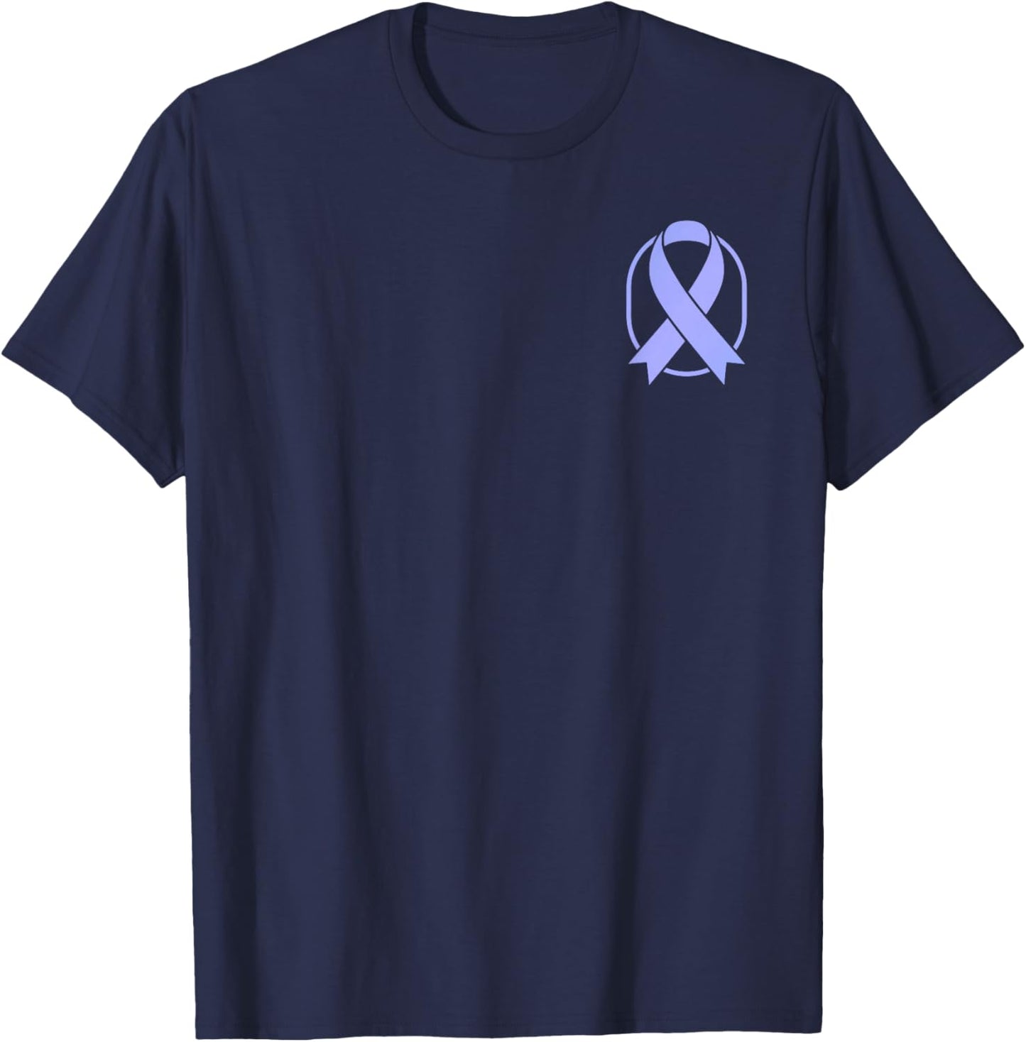 Periwinkle Ribbon Stomach Cancer Awareness T-Shirt - T-Shirt | Navy