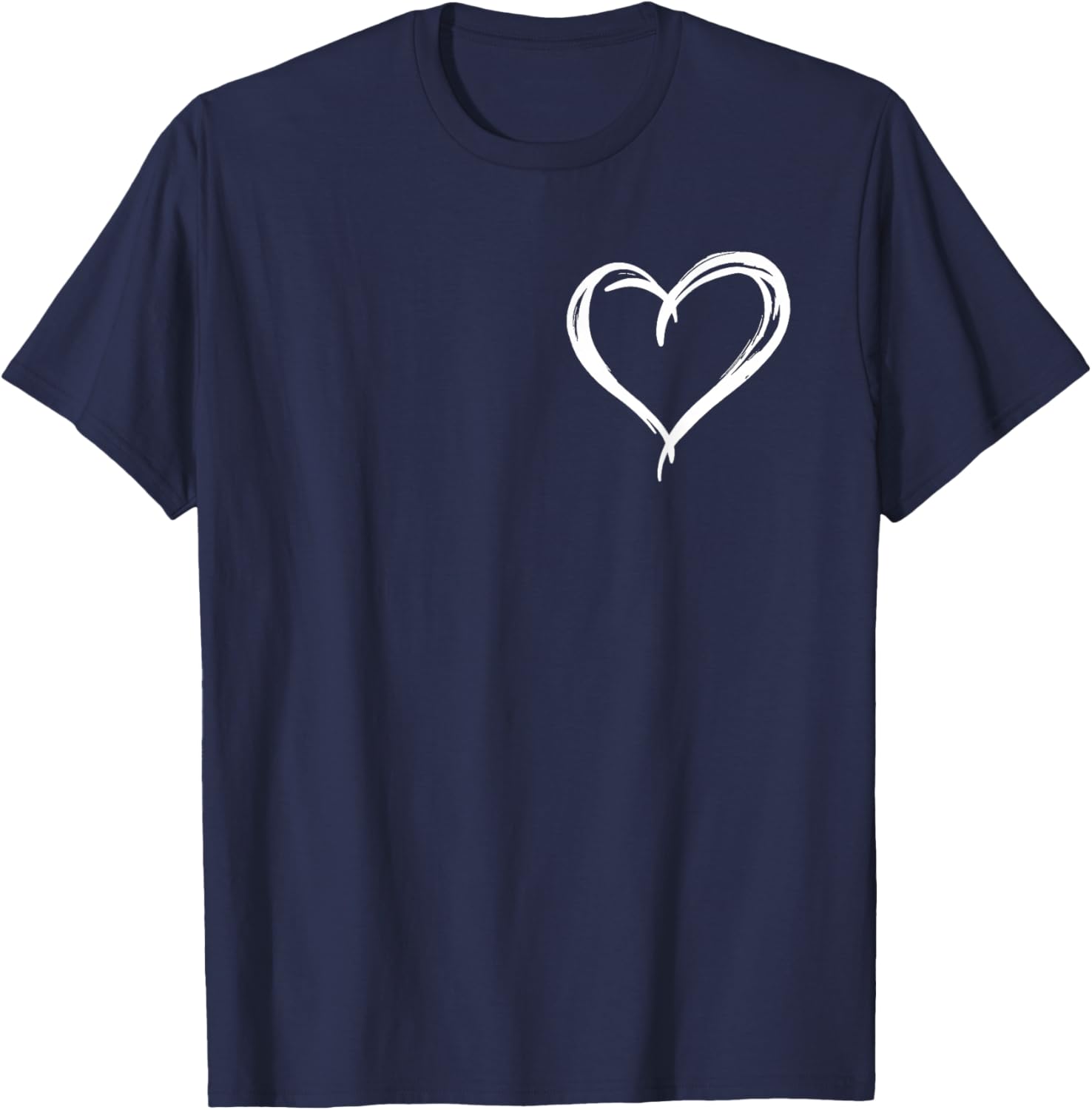 Valentines Day Heart Love Couple Romantic Art Graphic T-Shirt - T-Shirt | Navy