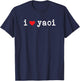 I Love Yaoi Funny Love Red Heart Minimalist T-Shirt - T-Shirt | Navy