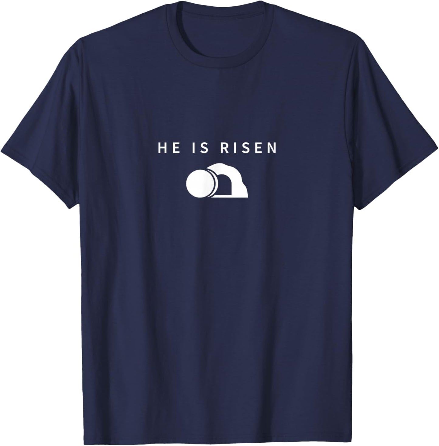 Minimalism Religious Christian Easter Jesus He is Risen T-Shirt - T-Shirt | Navy